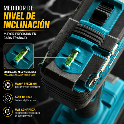 KIT DE TALADRO PERCUTOR Y DESTORNILLADOR INALAMBRICO MANDRIL PUNTA DE ACERO DE 1/2"